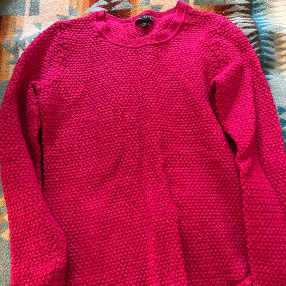 Talbots thick pink sweater xs